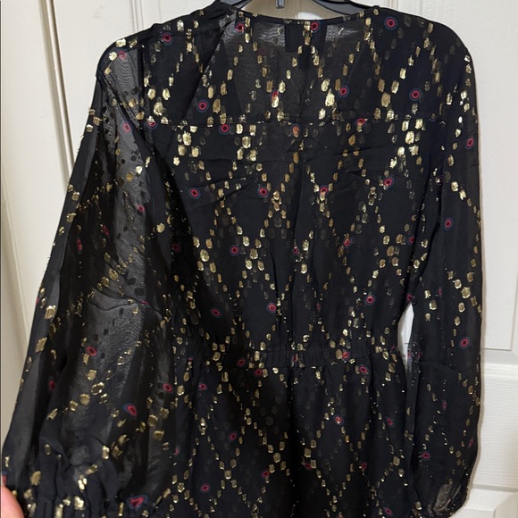 A.L.C.x Barney’s Samantha Deep-V Long-Sleeve Silk Midi Dress Size 6 - Picture 13 of 14